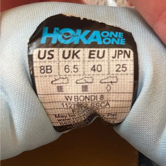 Hoka One One Bondi 8 in Light Blue and Yellow - Picture 3 of 4
